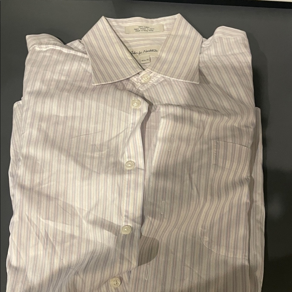 John W. Nordstrom Pink Striped Dress Shirt